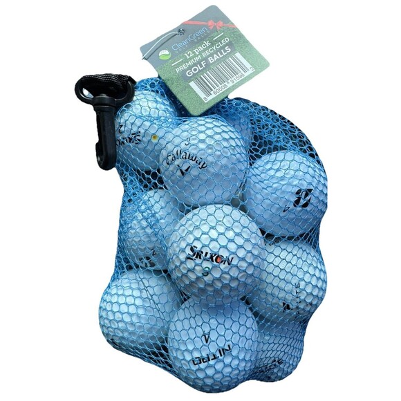 Clean Green Golf Balls Bag Of 12 Premium Recycled Tee - Picture 2 of 2
